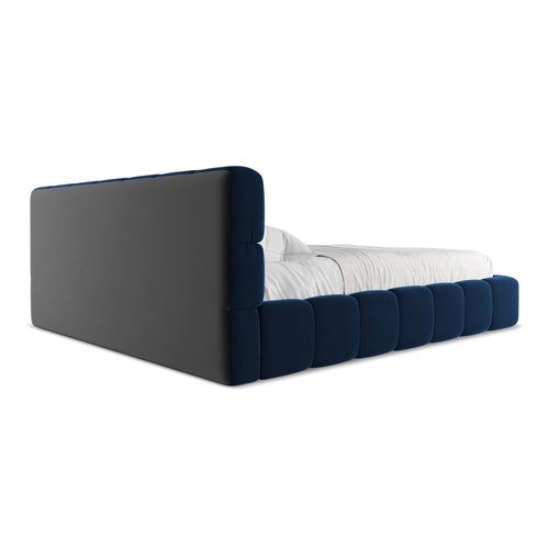LaMiaSofa Bed met opbergruimte Roma - velours - koningsblauw - 200x228x82