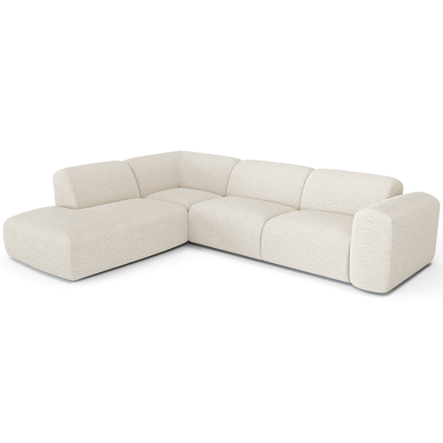 Sia Home - Hoekbanken links MYRA - Bouclette stof - Crème - 269cm - vtwonen shop