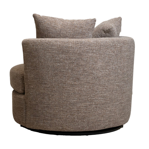 Giga Meubel Draaifauteuil Thony - Taupe Chenille Stof - 93x88x84cm
