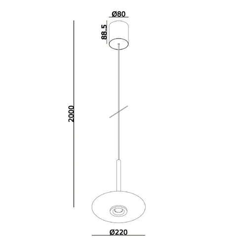 Artdelight hanglamp Madison - 1 lichts - 22  x  200   cm - champagne