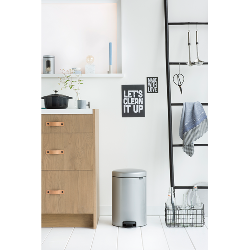 Brabantia NewIcon Pedaalemmer, 20 liter, kunststof binnenemmer - Metallic Grey