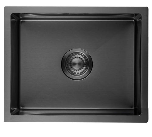 LOMAZOO spoelbak Onyx - RVS - antraciet/gun metal - 50 x 40 cm