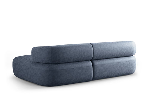 Micadoni rechter hoekbank Jenny 5-zits, chenille donkerblauw - 145x225x73cm