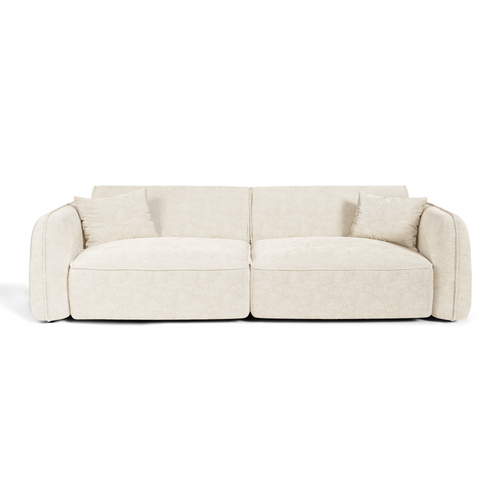 Premium Interiors - Bank LOMI - gewaafd fluweel crème 235cm