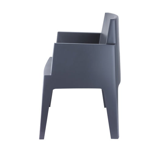 Garden Impressions tuinstoel Box antraciet - 4 stuks