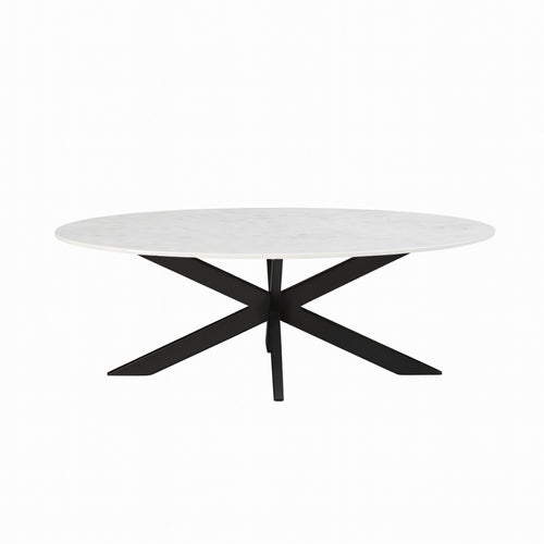 StarFurn Salontafel Faye - Ovaal Wit Marmer - 130x70x46cm - vtwonen shop