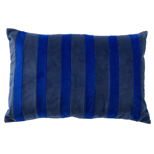 VENICE - kussenhoes 40x60 cm - fluweel - gestreept - Insignia Blue - blauw