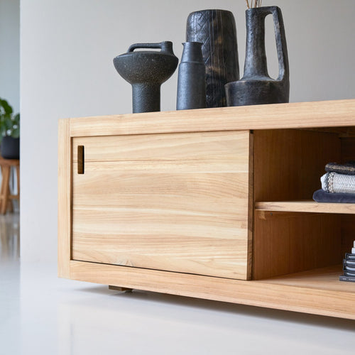 Tikamoon Teak tv-meubel 120 cm - Naturel - vtwonen shop