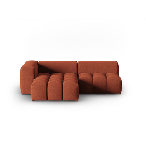 Cosmopolitan Design - Modulaire hoekbank links Verona 3-zits, structurele stof koraal - 145x205x70cm