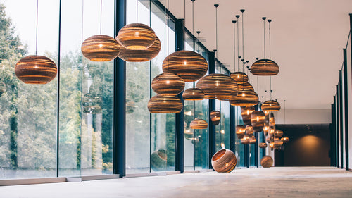 Think Paper hanglamp Lazy - 1 lichts - 44  x 200   cm - bruin