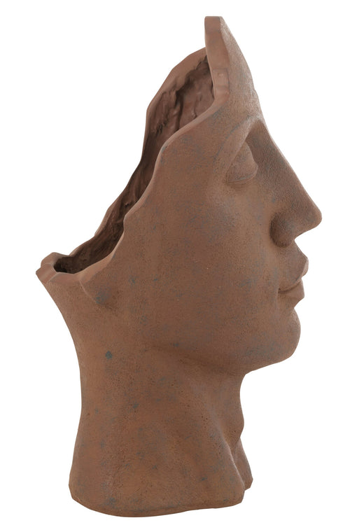 J-Line bloempot David - keramiek - roest - large - Ø 36 cm