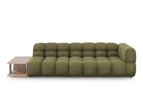 Cosmopolitan Design linker modulaire bank Sky 4-zits, flueel, lichtgroen - 102x297x70cm