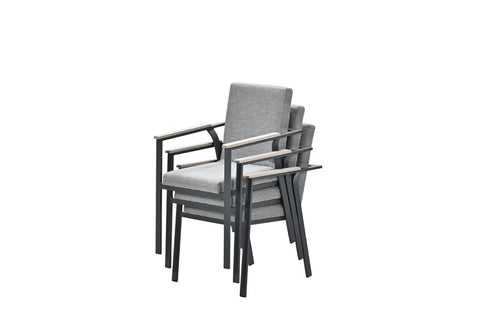 Catania dining fauteuil - sand texfiber - light teak vironwood - vtwonen shop