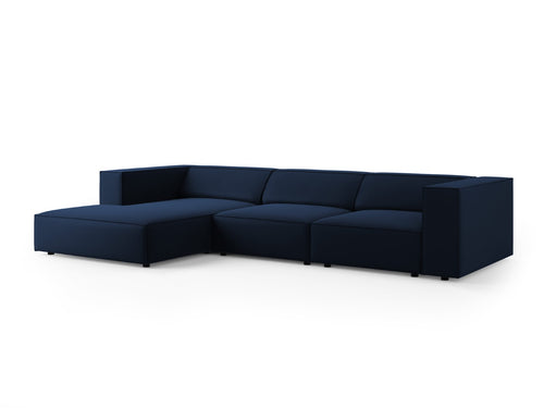 Cosmopolitan Design linker hoekbank Arendal 4-zits, flueel, koningsblauw - 166x284x70cm