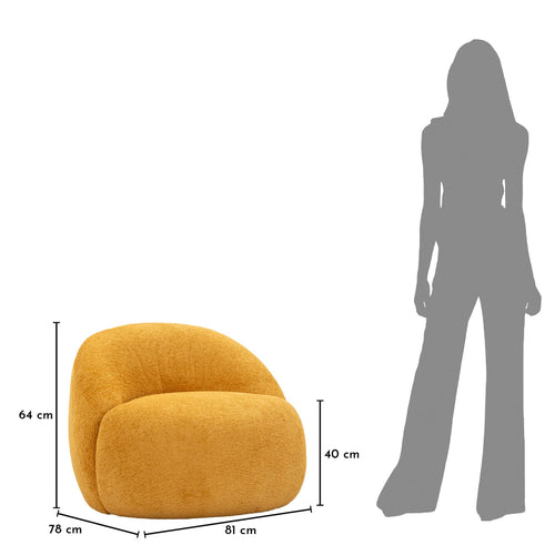 Mauro Ferretti Fauteuil - 81x78x64 cm - Mosterd