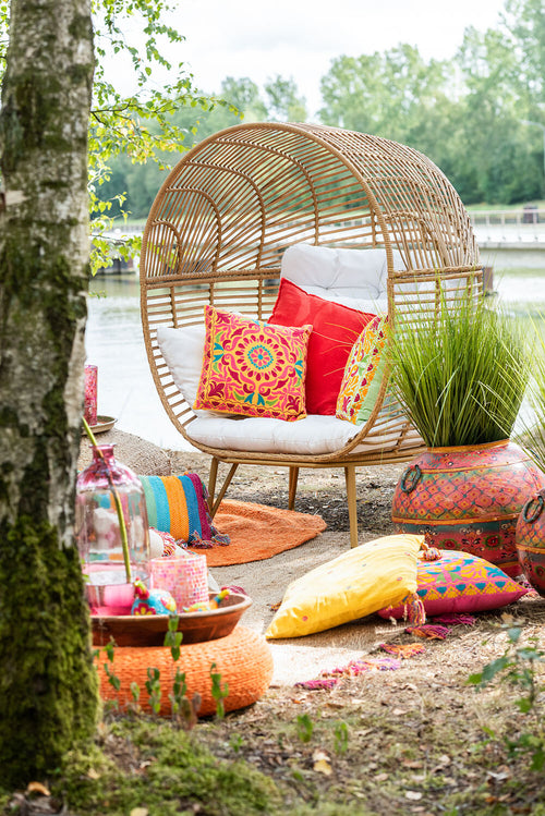 J-Line loungestoel Ovaal - staal - naturel - vtwonen shop