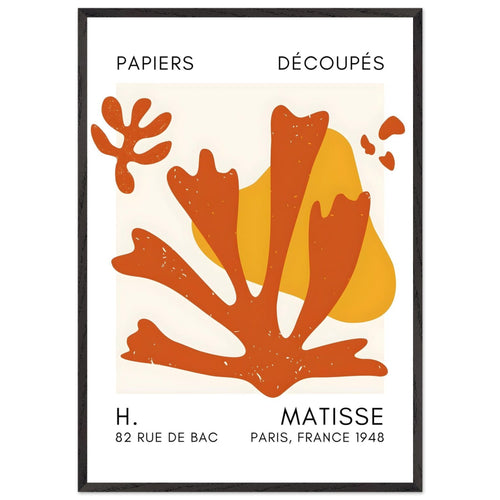 Artfulprints Poster met Lijst Matisse – Abstract bloom orange   - 70x100 cm - Oranje