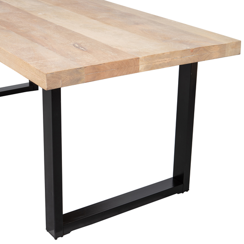 WOOOD tafel met u-poot Tablo - Mango/Metaal - 75x180x90 - vtwonen shop