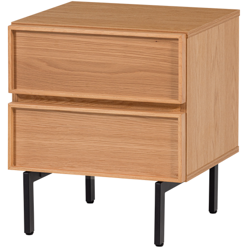 WOOOD nachtkastje 2 lades Tours - Melamine/MDF - Naturel - 51x45x42 - vtwonen shop