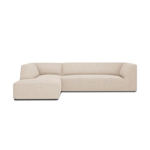 Cosmopolitan Design - Modulaire hoekbank links Siena 4-zits, structurele stof beige - 180x273x69cm