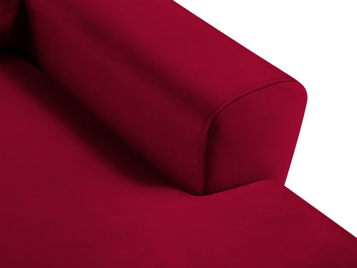 Cosmopolitan Design Converteerbare hoekbank rechts met opbergdoos Kyoto 4-zits, flueel rood - 145x241x88cm