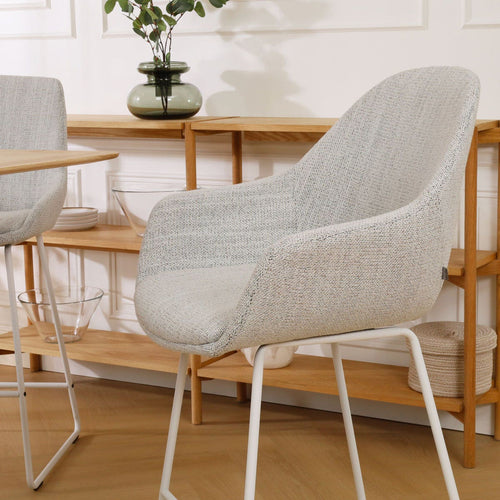 Nolon Nino-Mae Barkruk Beige Gemêleerd - met Armleuning - Wit - 75 cm - vtwonen shop