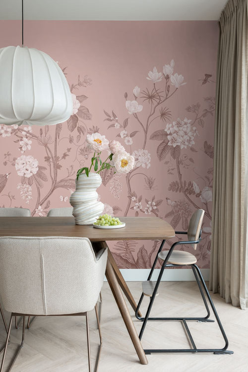 ESTAhome fotobehang bloemen roze - 2.5 x 2.79 m - 159690