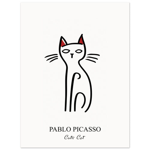Artfulprints  Pablo Picasso - Cute cat   poster 30x40 cm - vtwonen shop
