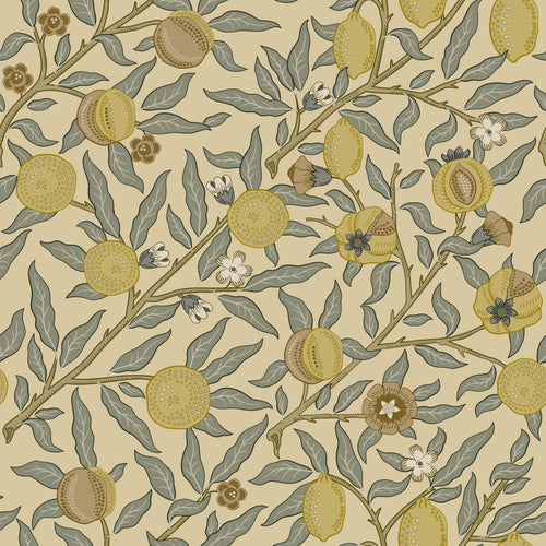 ESTAhome behang exotisch fruit en bladeren geel en groen - 50 x 900 cm - 131172 - vtwonen shop