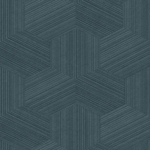 Origin Wallcoverings eco-texture vliesbehang grafisch 3D motief donkerblauw - 50 x 900 cm - 347946 - vtwonen shop