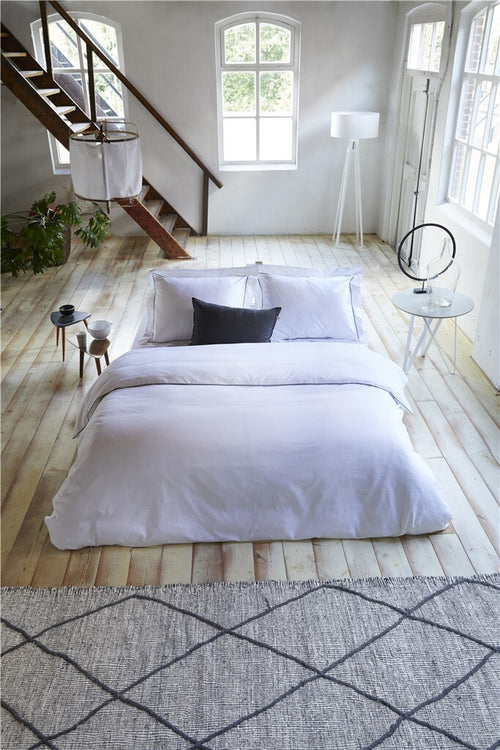 Walra - Dekbedovertrek Subtile Stripes - 240x220 cm - Wit / Antraciet