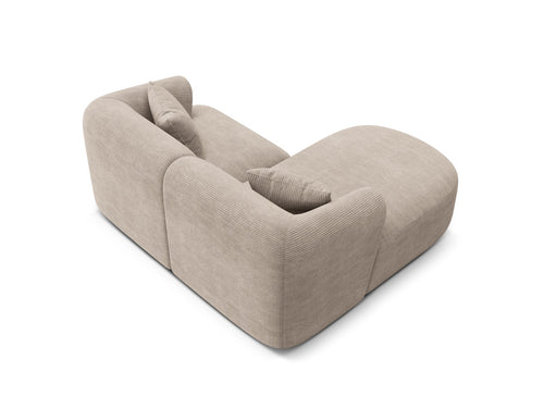 Cosmopolitan Design Modulaire hoekbank links Campi 3-zits, ribfluwelen cappuccino - 156x180x70cm