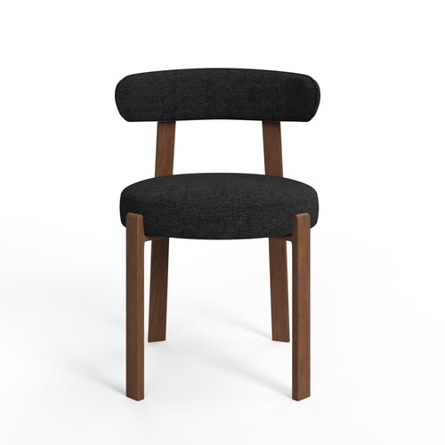 Sia Home - Set van 2 stoelen JUNA - chenillefluweel zwart 51cm