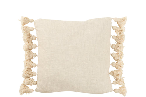 J-Line kussen Kwastje - katoen - beige