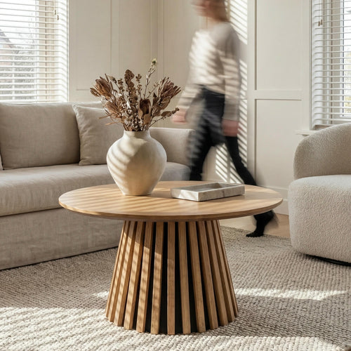 Furnhouse ronde salontafel Svendborg - Natuurlijk eikenhout - Ø 80 cm