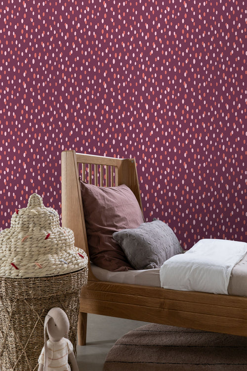 ESTAhome behang stippen paars - 50 x 900 cm - 131874