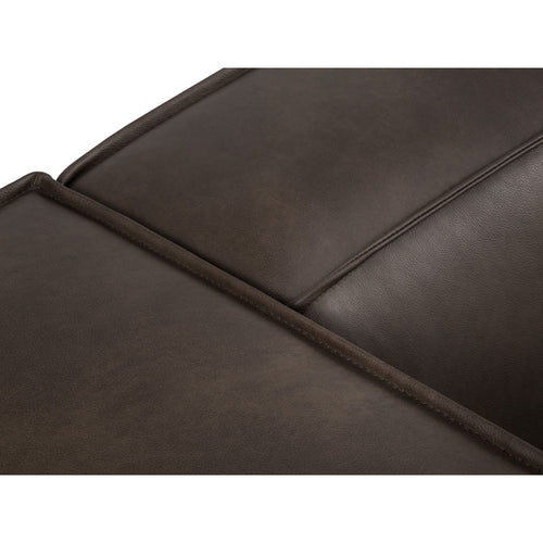 Cosmopolitan Design - Fauteuil Turin echt leer grijs bruin - 95x113x68cm