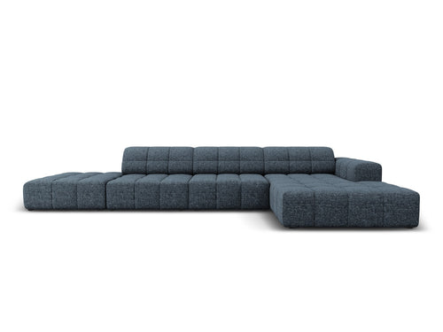 Cosmopolitan Design rechter hoekbank Chicago 5-zits, chenille koningsblauw - 167x348x78cm