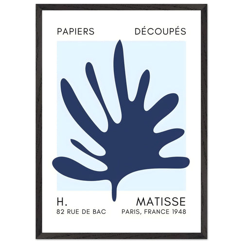Artfulprints Poster met Lijst Matisse – Coral drift navy blue I   - 50x70 cm - Blauw