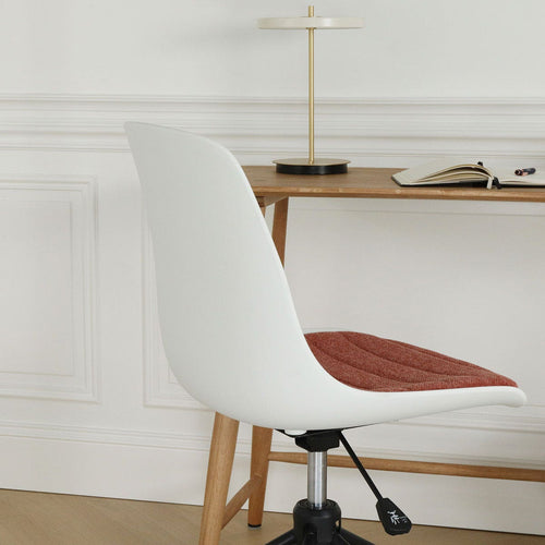 Nolon Nout-Liv Bureaustoel Wit - Terracotta Kussen - Zwart Onderstel