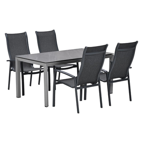 Garden Impressions Tuinset Hilly 5-delig - Skala tuintafel 160x90 cm