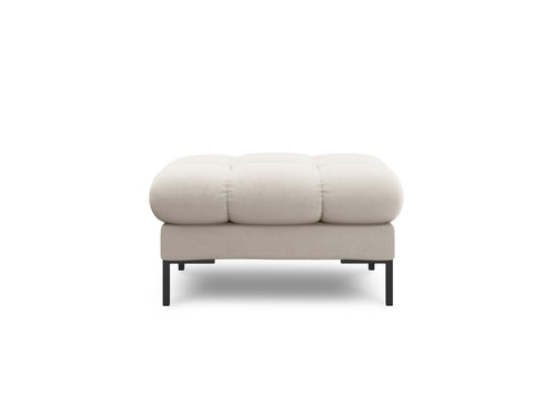 Cosmopolitan Design Poef Bali structurele stof, beige - 60x60x41cm