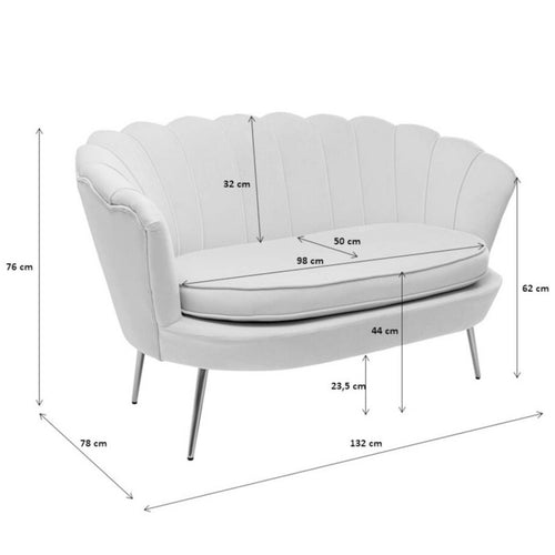 Kare Design Sofa Water Lily 2-Zits fluweel grijs - vtwonen shop