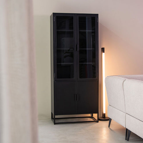 LABEL51 Vitrinekast Level Hoog - Zwart Metaal - 80x40x190cm - vtwonen shop
