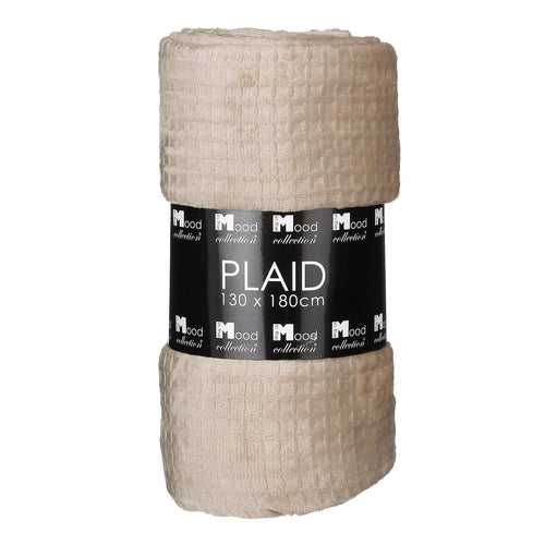 In The Mood Collection Joanne Fleece Plaid - L180 x B130 cm - Polyester - Beige