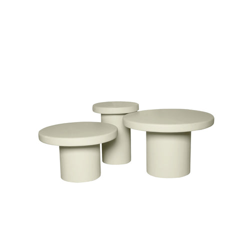 StarFurn Salontafel Maya - Zandkleur Hout - Set van 3 - 70x70x45cm