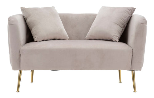 Mauro Ferretti loveseat - 127x74x71 cm - grijs/goud