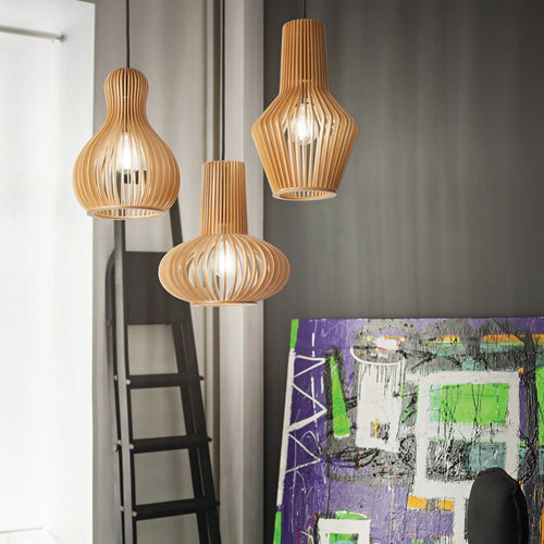 Ideal Lux Citrus - 1-lichts hanglamp in hout, E27