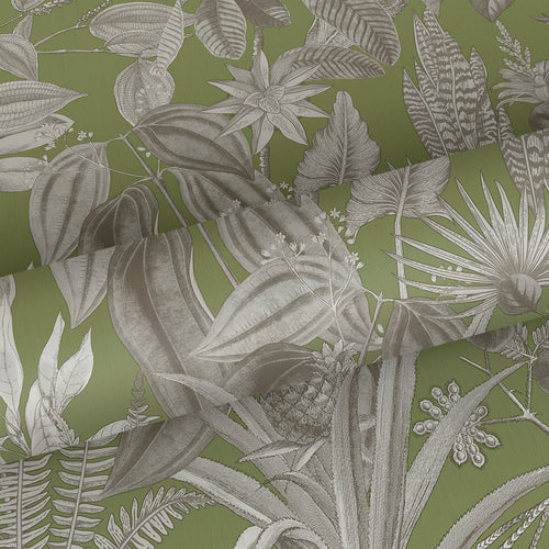 Sanders & Sanders behang tropische bladeren en bloemen vergrijsd groen - 53 cm x 10 m - 640244 - vtwonen shop