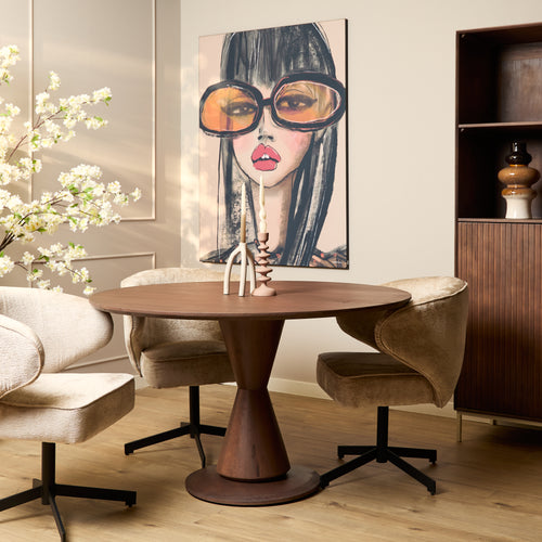 Starfurn  eettafel Lima - bruin - 150x150x76cm
